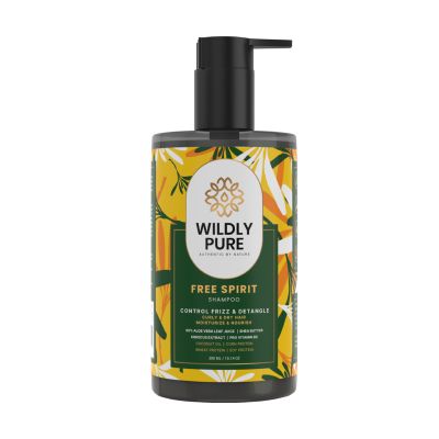 WILDLY PURE: Free Spirit Curly Hair Shampoo With 60% Aloe Hibiscus, 12 Oils - 300ml