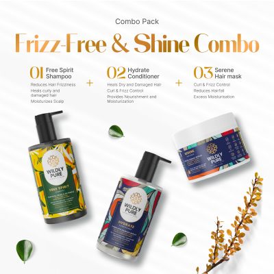 WILDLY PURE: Free Spirit Curly Hair Shampoo With 60% Aloe Hibiscus, 12 Oils - 300ml