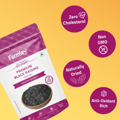 Farmley: Premium Black Raisin Seedless - 200gm