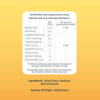 Farmley: Premium Black Raisin Seedless - 200gm