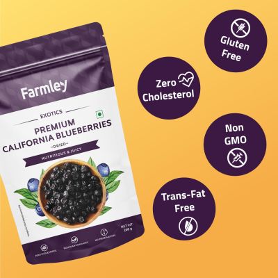 Farmley: Premium Dried Blueberries - 200gm