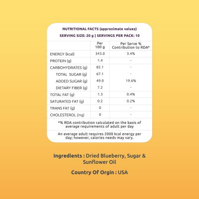 Farmley: Premium Dried Blueberries - 200gm