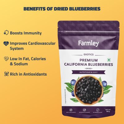 Farmley: Premium Dried Blueberries - 200gm
