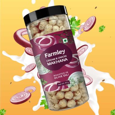 Farmley: Roasted & Flavored Makhana - Cream & Onion Jar - Pack of 2