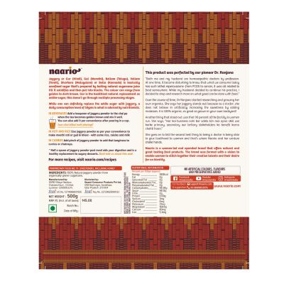 Naario: Iron Rich Organic Jaggery Powder - 500gm