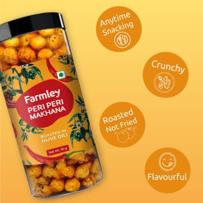 Farmley: Roasted & Flavored Makhana - Peri Peri Farmley Jar 90 g - pack of 2
