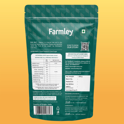 Farmley: Premium Dried Papaya - 200gm
