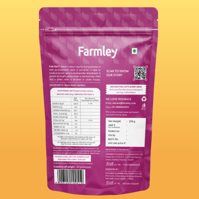 Farmley: Premium Black Raisin Seedless - 200gm