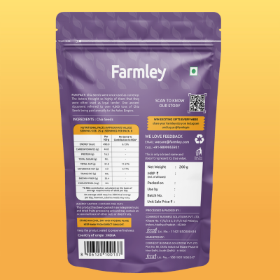 Farmley: Premium Chia Seeds - 200gm