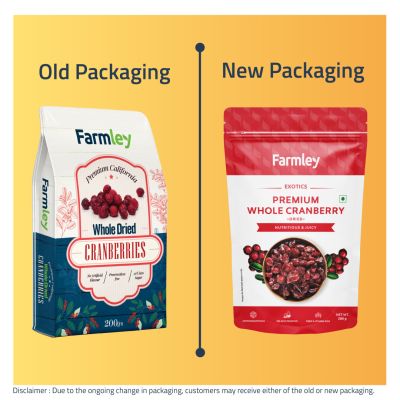 Farmley: Premium California Whole Dried Cranberries Farmley Standee Pouch 200 g