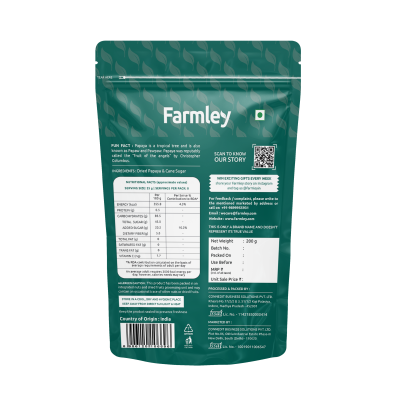 Farmley: Premium Dried Papaya - 200gm
