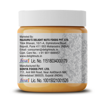 Delight nuts: Natural Peanut Butter Creamy - 340gm