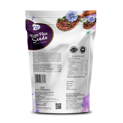 Delight nuts: Raw Flax Seeds - Delicious Seeds for a Nutritious Snack - 200gm