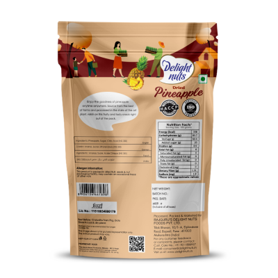 Delight nuts: Dried Pineapple - Made by Natural Fruit - 200gm