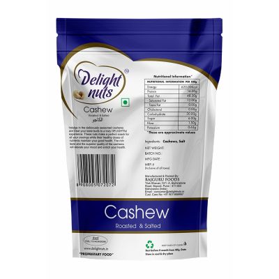 Delight nuts: Cashew Roasted and Salted - 200gm