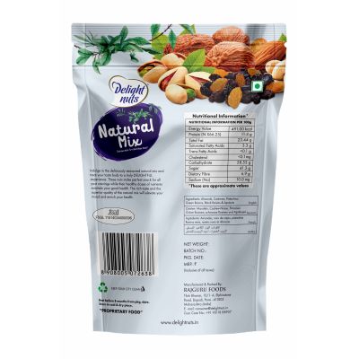 Delight nuts: Natural Mix- Delicious Nuts for Nutritious Snack - 200gm