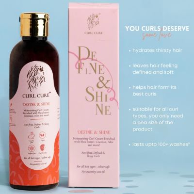 Curl Cure: Define and Shine Curl Cream with Shea Butter & Aloe Vera - 200ml
