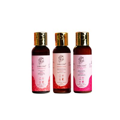 Curl Cure: Travel Kit - Shampoo , Deep Conditioner & Curl Cream- 50gm