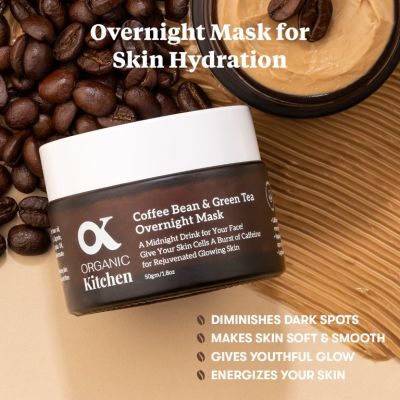 Organic Kitchen: Coffee Bean & Green Tea Overnight Mask - 50gm
