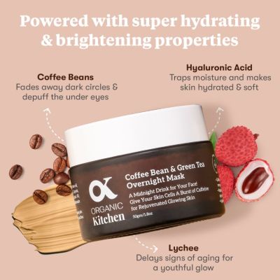Organic Kitchen: Coffee Bean & Green Tea Overnight Mask - 50gm