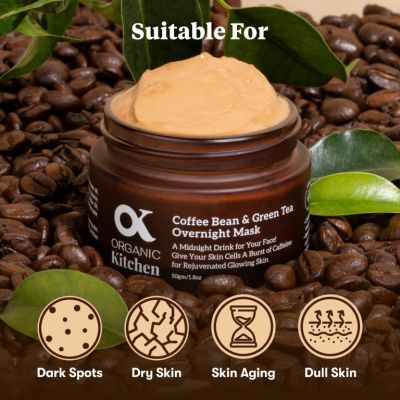 Organic Kitchen: Coffee Bean & Green Tea Overnight Mask - 50gm