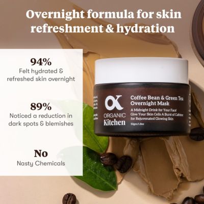 Organic Kitchen: Coffee Bean & Green Tea Overnight Mask - 50gm