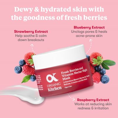 Organic Kitchen: Fresh Berries and Vitamin Nectar Night Mask - 50gm