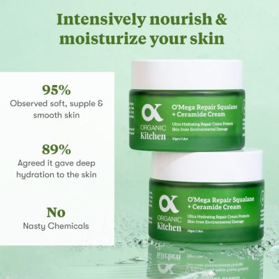 Organic Kitchen: OMega Repair Squalane + Ceramide Cream - 50gm