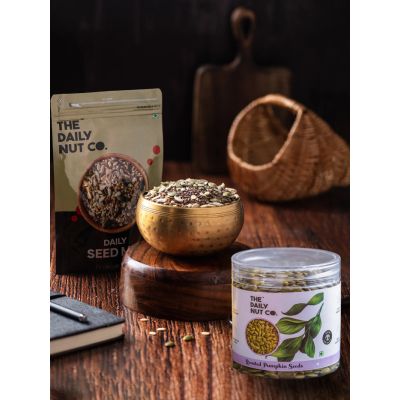 The Daily Nut Co.: Daily Seed Mix And Roasted Pumpkin Seeds Combo - Pack of 2 - 250gm each