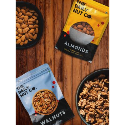 The Daily Nut Co.: California Almond & Walnut Wisdom Combo - Pack of 2 - 200gm each