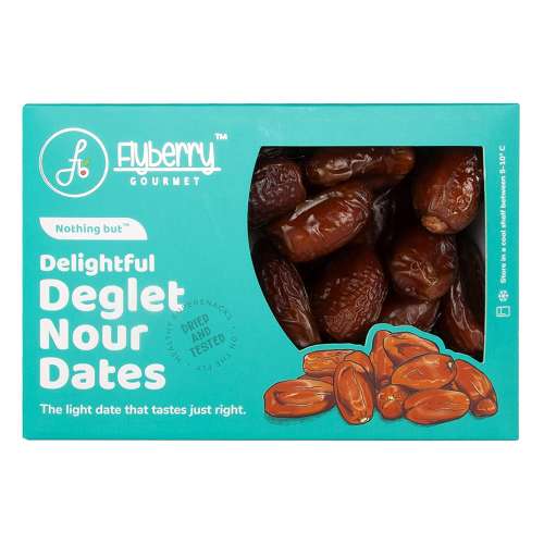 Flyberry Gourmet: Deglet Nour Dates (Khajoor/Khajur), 400g | 100% Natural | Rich in Calcium, Iron and Potassium | Instant Energy
