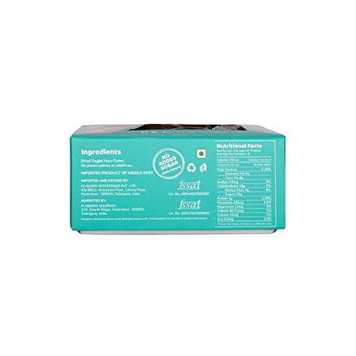Flyberry Gourmet: Deglet Nour Dates (Khajoor/Khajur), 400g | 100% Natural | Rich in Calcium, Iron and Potassium | Instant Energy