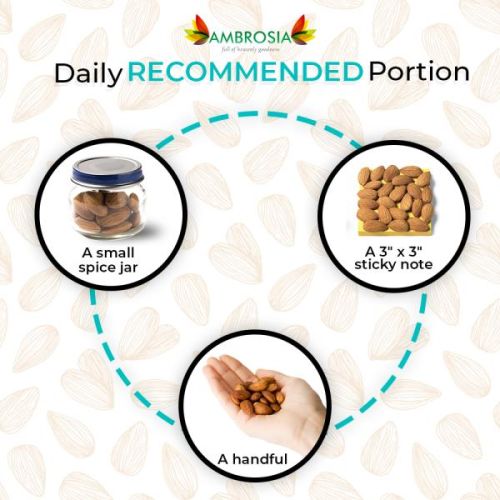 Ambrosia: Premium California Whole Almonds - Pack of 2 - 500 gm each