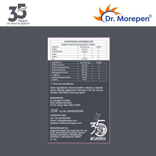 Dr. Morepen: Testo Boost For Men - 60 Tablets