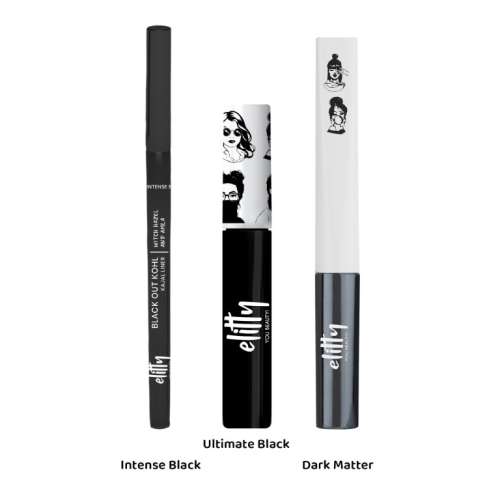 Elitty Beauty: Eye Gotta Feeling (Eyeliner, Kajal, Mascara) - Ultimate Black Combo