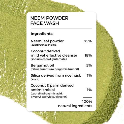 Brillare: Neem Powder Face Wash - Clear, Purified, Acne Prone Skin - 15gm