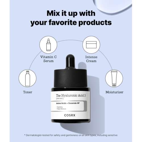 COSRX: The Hyaluronic Acid 3 Serum | Korean Skincare | Targeted Care | Radiant Skin | 20ml