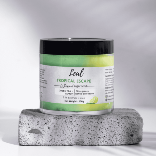Leal Cosmetics: Tropical Escape Green Tea Lemon Sugar Scrub - 100gm