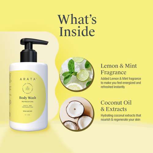 Arata: Refreshing Body Wash - Lemon & Mint Fragrance - 300ml