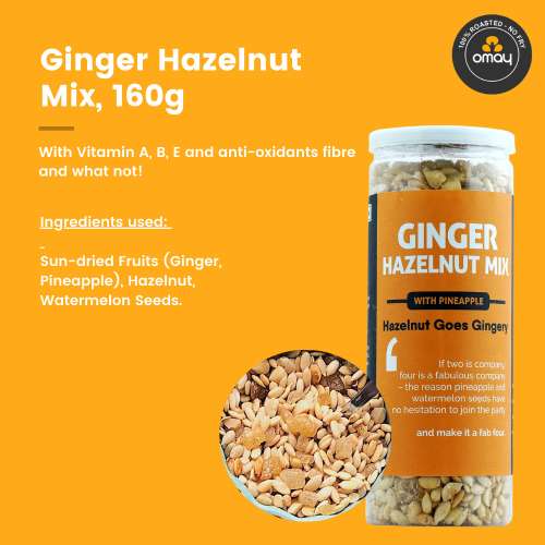 Omay Foods: Combo of Strawberry Blast Trail Mix & Ginger Hazelnut Mix with Pineapple - Pack of 2