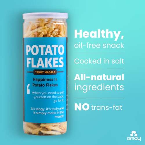 Omay Foods: Potato Flakes - Tangy Masala jar - Pack of 2 - 50gm Each