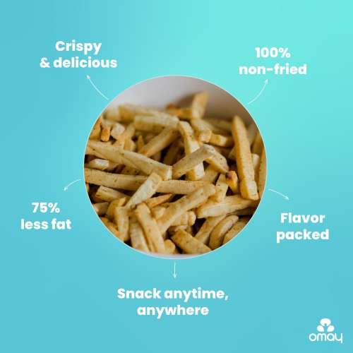 Omay Foods: Potato Flakes - Tangy Masala jar - Pack of 2 - 50gm Each