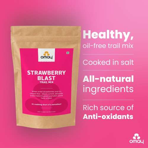 Omay Foods: Strawberry Blast Trail Mix Pouch - 400gm