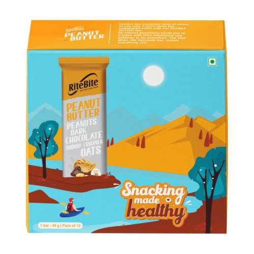 RiteBite Max Protein: Peanut Butter Bar [Pack of 12] - 480gm
