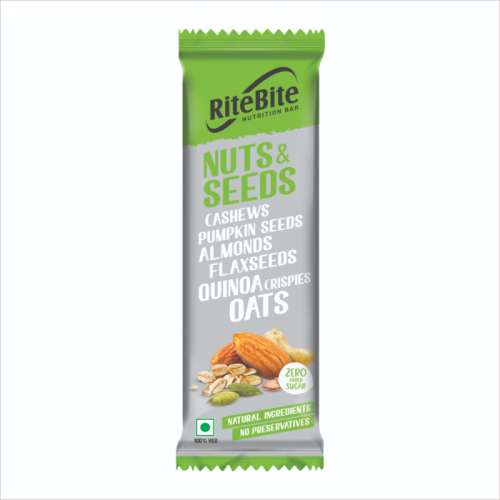 RiteBite Max Protein: Nuts & Seeds Bar [Pack of 12] - 420gm