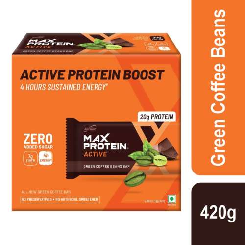 RiteBite Max Protein: Active Green Coffee Beans [Pack of 6] - 420gm