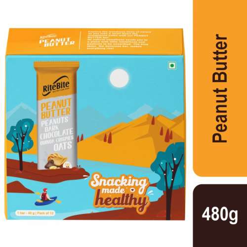 RiteBite Max Protein: Peanut Butter Bar [Pack of 12] - 480gm