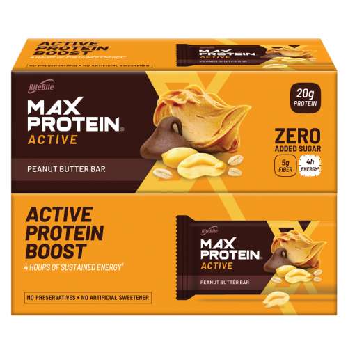 RiteBite Max Protein: Active Peanut Butter Bar [Pack of 12] - 840gm