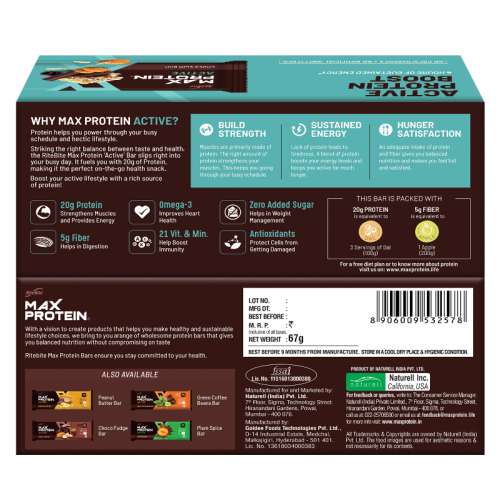 RiteBite Max Protein: Active Choco Slim [Pack of 12] - 804gm