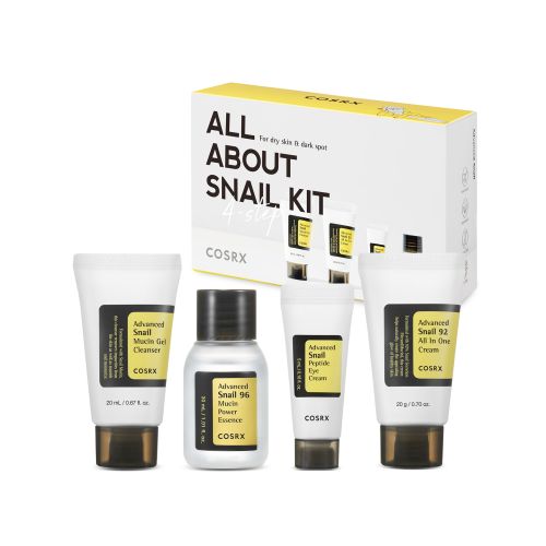 COSRX: All About Snail Skincare Mini Kit | 4Step Set | Snail Mucin | Barrier Repair | Hydration | 20ml+30ml|5ml+20g